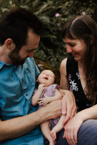 Portland Newborn Photographer, couple with their baby