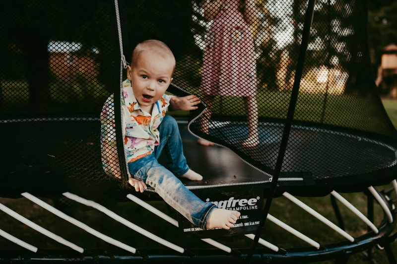 boy on a trampoline - portland neighborhoods