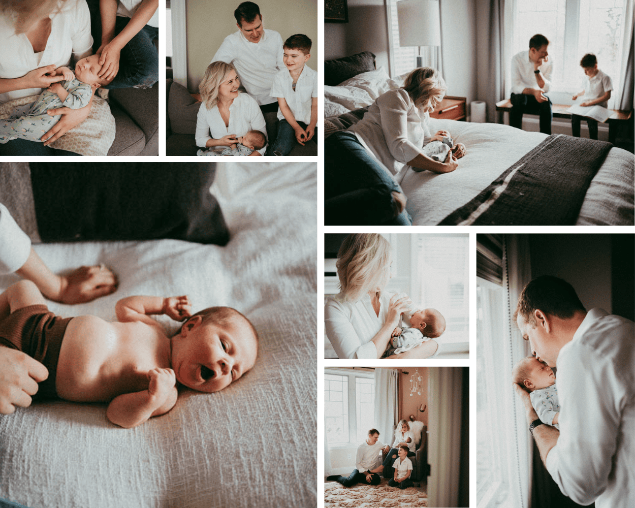 collage of newborn photography in salem oregon