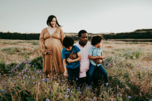 pregnant woman and her family